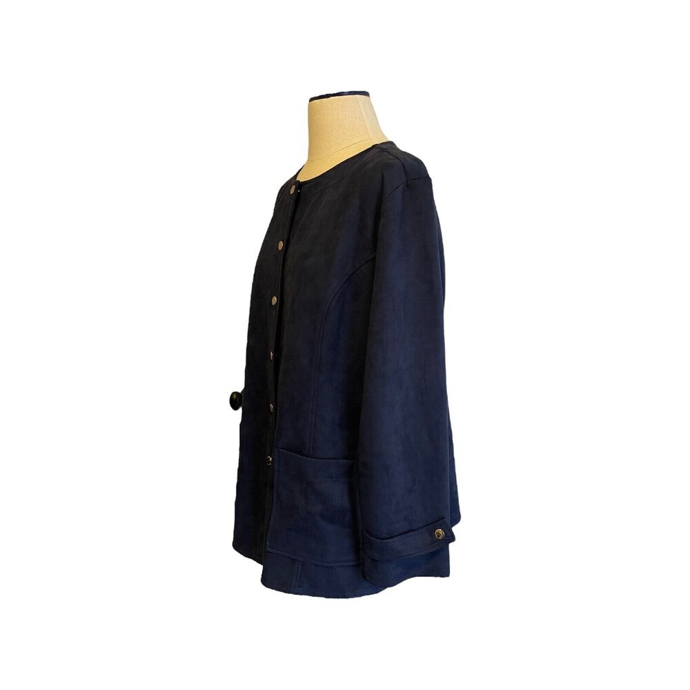 Bob Mackie Wearable Art Navy Jacket Size Xl - image 3